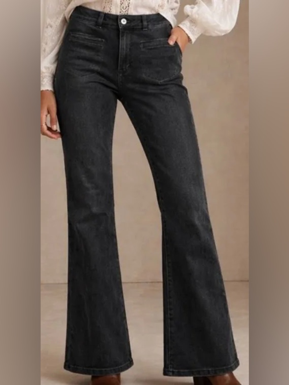 pilcro high rise bootcut jeans with front pocket jeans black Sz 27